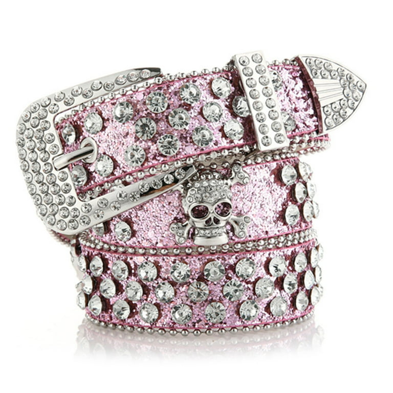 HOT Skull Diamond Belts For Women Western Bling Rhinestone Studded Belt  Luxury