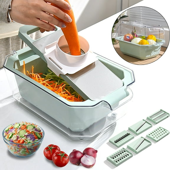 GEHEN Kitchen Pro-Series 9-in-1, 6 Blade Vegetable Chopper, Mandoline Slicer, Food Chopper with Container, 5 Quarts Filter Storage basket, Fruit Slicer, Kitchen Gadgets & Accessories, Home Essentials
