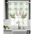 thumbnail image 5 of Sage Green Plaid Tie Up Curtains for Window, Thermal Insulated Balloon Shade Adjustable Rod Pocket Curtains Valance Panels for Kitchen Bathroom Cafe 42 x 54 Easter, 5 of 6