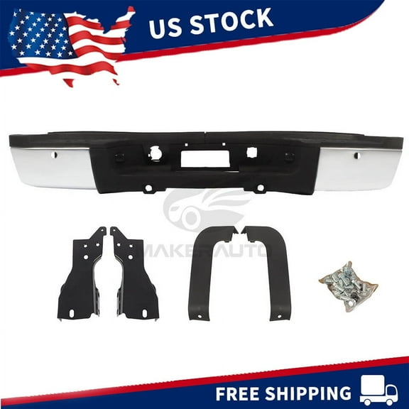 Chrome Rear Step Bumper W/Hole For 2011-2014 Chevy Silverado Sierra 2500 3500 HD