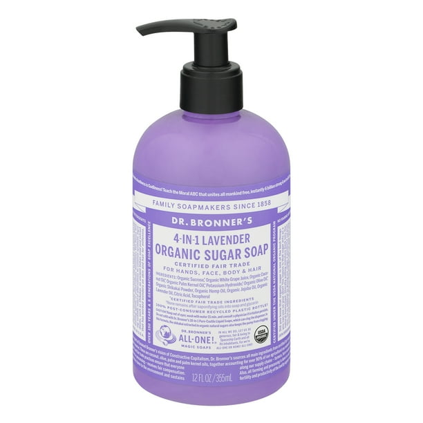 Dr. Bronner's Lavender Sugar Pump Body Wash 12 oz