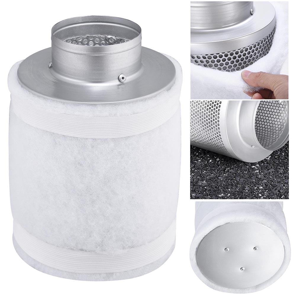 BuyHive 4 inch Inline Duct Fan with 4 Air Carbon Filter For Greenhouse Ventilation Hydroponic Grow Tent Kit