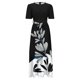 thumbnail image 3 of WILLBEST Vestidos de Verano para Mujer 2025, Vestido Largo Cruzado de Manga Corta con Estampado Floral y Dobladillo con Volantes de Patchwork, Vestido de Corte A Extra Grande, 3 of 3