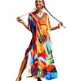thumbnail image 1 of LinYooLi Robe de Plage pour Femmes, Longue Blouse Imprimée, Grande Taille, Robe de Bikini, Robe de Vacances, 1 of 2