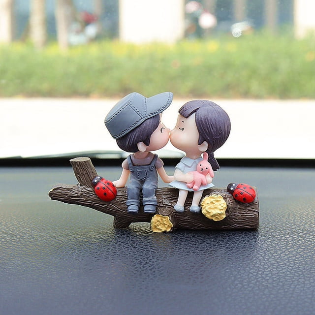 Adornos para coche Lindo árbol en forma de pareja Accesorios para coche Adornos para coche Globo de confesión