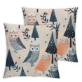 thumbnail image 2 of JRXY Throw Pillow Cover Cushion Covers Pillow Cases  Owl Salmon Car Bedroom 2 Packs White, 2 of 6
