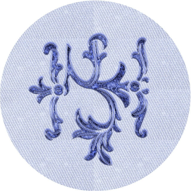 Ahgly Company Tapis d'Intérieur Ronds Lavables à la Machine, Style Transitionnel, Bleu Lavande, Tapis de Zone, 4 Pieds Rond