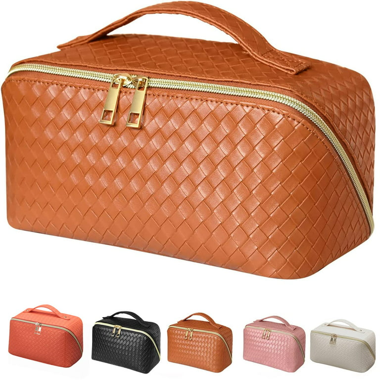Three-layer Double Zipper U-shaped Design Cosmetic Bag Fashion High  Capacity Mak