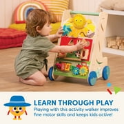 Battat Farm Footsteps Wooden Activity Walker 19.61 in with 3 Shapes, Baby and Toddler Toys