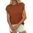 thumbnail image 4 of TYGHBN Women's Round Neck Pocket Decorated Crosshatch Short Sleeve T Shirt Womens Long Sleeve Tees Athletic Tops for Women Short Sleeve Women Long Sleeve Shirts Summer Shirt for Women Womens Running, 4 of 4