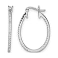 thumbnail image 5 of Araiya Fine Jewelry 10K White Gold Inside and Outside Diamond Hoop Earrings for Women, 5 of 8