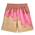 thumbnail image 4 of Ice Cream Boy Baseball Shorts Waffle Or Cone Quick Dry Preppy Shorts Kids Ice Cream Drip Track Short Pants Khaki 11 Y 12 Y, 4 of 4