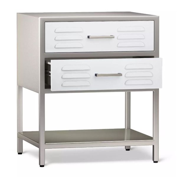 2 Drawer Locker Kids Nightstand Campanula White