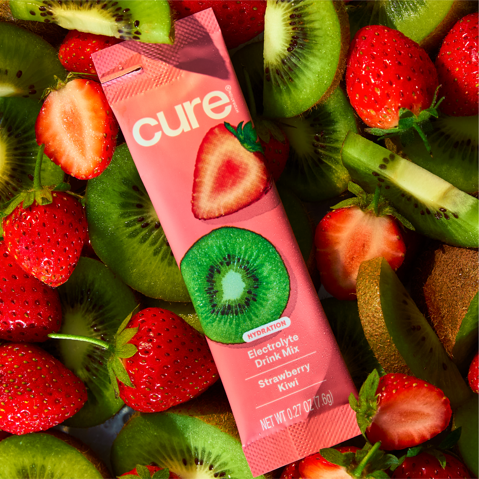 Cure Hydration Flavored Coconut Water Electrolyte Drink Mix, 10 Count, Strawberry Kiwi, FSA and HSA eligible