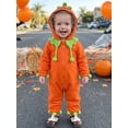 thumbnail image 6 of RUINIXCW Kids Toddler Baby Halloween Pumpkin Costume Newborn Infant Girl Boy Fall Winter Clothes Warm Snowsuit Jumpsuit Long Sleeve Hooded Zip Romper, 6 of 10