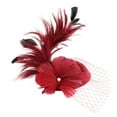 thumbnail image 2 of MSJUHEG Tea Party Hats,Feather Hair Clip,Feather Headpiece,Church Hats,Fascinators Hats,Fascinator Wedding Hat Feather Flower Pillbox Hat Tea Headband Clips C One Size, 2 of 4