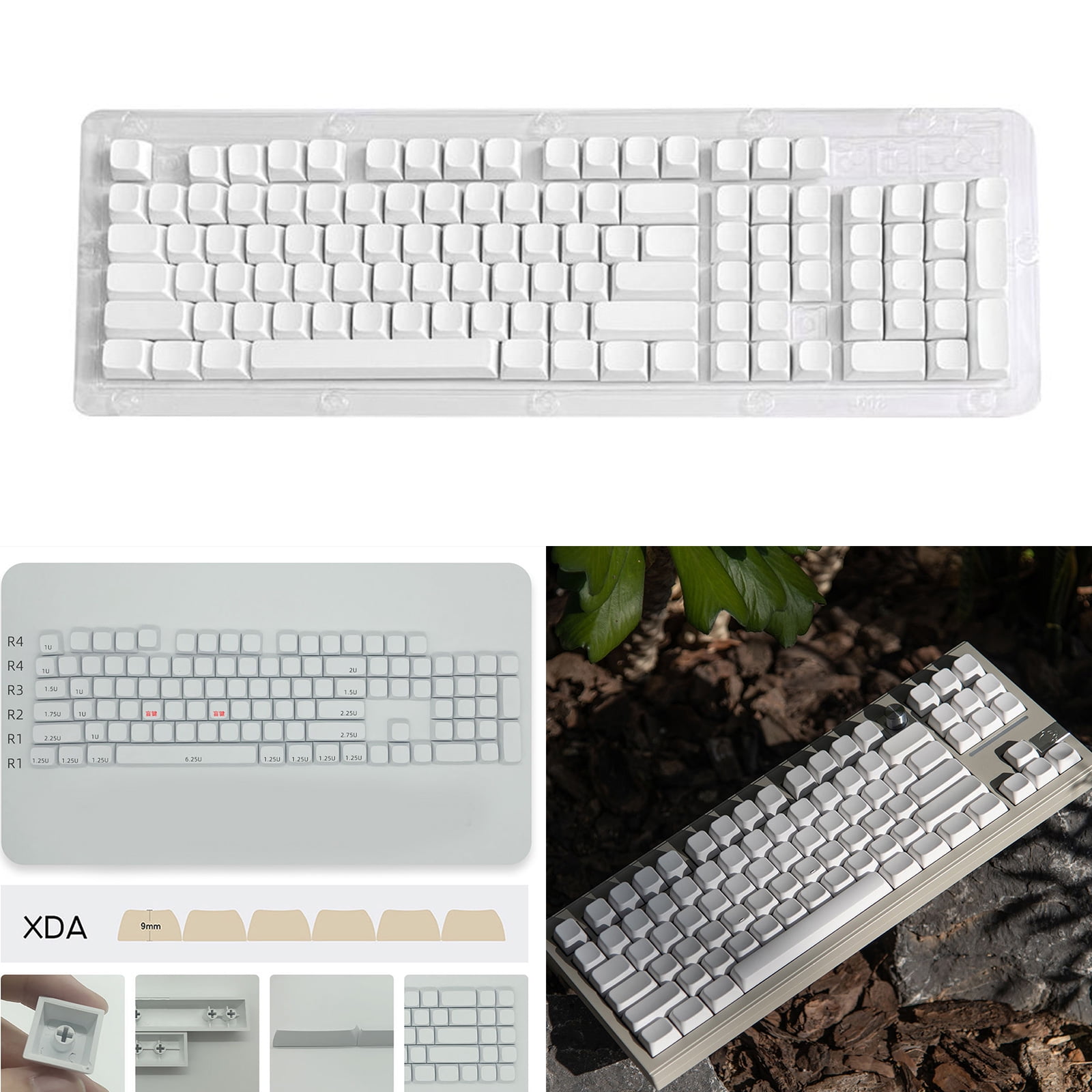 104 Key XDA Height White Keycaps Not Lettering Durability For Minimalistic Keyboard Lovers And Office Use