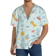 thumbnail image 3 of Fotbe Space With Dino Astronauts print Short Sleeve Button Down Shirts for Men Casual Summer Beach Wrinkle Free Shirt-Large, 3 of 7