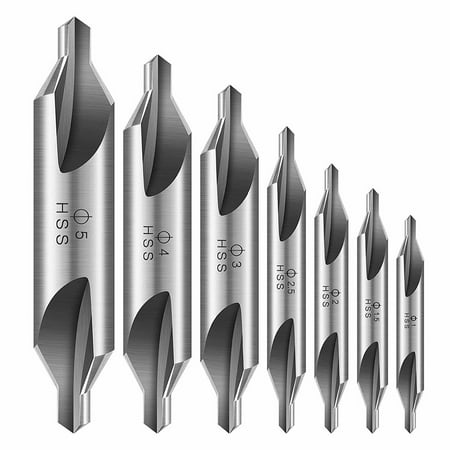 

Number-one 7Pcs HSS Center Drill Bit 60 Degree Combined Countersink Spotting Drill Bits Kit