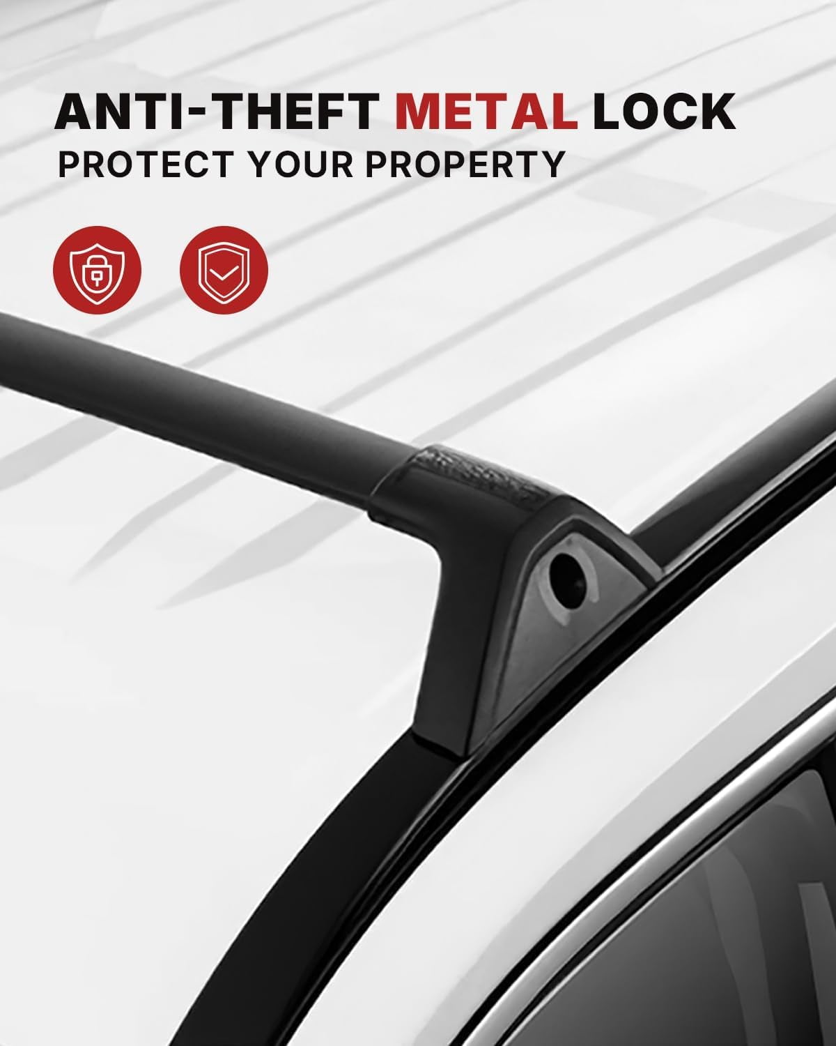 Richeer 300LBS Roof Rack Cross Bars for 2019-2025 RAV4 LE XLE XSE Premium Limited Hybrid with Side Rails, Aluminum Cargo Racks Rooftop Luggage Carrier Canoe Kayak Bicycle
