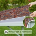 thumbnail image 6 of Floral Print Square Tablecloth with Stretch Elastic Border, 34x34 Inch Boho Design for Card Tables and Dining Areas, 6 of 6