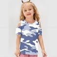 thumbnail image 5 of QQAMB Girls Shirt Short Sleeve T-Shirts Off Shoulder Tops Cotton Tees Summer Tshirts for Kids 3-12 Years, 5 of 8
