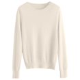 thumbnail image 3 of Hauaitttt Women's Round Neck Pullover Sweater Solid Color Long Sleeves Beach Sweaters for Women Women Sweaters for Fall and Sweatshirt for Women Woman Sweaters Hood Sweater Women Sweatshirt Men, 3 of 3
