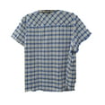 thumbnail image 2 of Tommy Hilfiger Womens Plus Size Cotton Plaid Button Up Shirt Size 0X Color Surf/Multi, 2 of 3