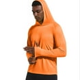 thumbnail image 7 of BRDFRL Men's Sun Protection Hoodie Shirts Long Sleeve UPF 50+ Swim Fishing Shirt with Hood Lightweight Rash Guard UV SPF Orange 2XL, 7 of 7
