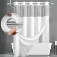 thumbnail image 1 of Cortina de Baño sin Gancho con Forro a Presión 183x190cm, Cortina de Ducha Tipo Gofre, Cortina Regadera Antimoho y Impermeable, Duradero, Fácil de Instalar, para Hogar, Hotel, Ducha, 1 of 9