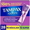 thumbnail image 2 of Tampax Radiant Tampons Multipack, with LeakGuard Braid, Regular/Super Absorbency, Unscented, 2 of 24