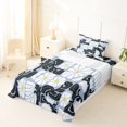 thumbnail image 5 of Homewish Vintage Daisy Floral Twin Sheets,Boho Geometric Art Bedding,White Blue,3pcs,1 Fitted Sheet and 1 Pillowcase, 5 of 6