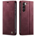 thumbnail image 2 of CaseMe Calf Leather Lining Microfibre Wallet Case for Samsung Galaxy S23 5G 6.1-inch with RFID Blocking,Magnetic Closure,Card Slots,Cash Slot,Kickstand,Shockproof Flip Folio Protective Phone Case,Red, 2 of 10
