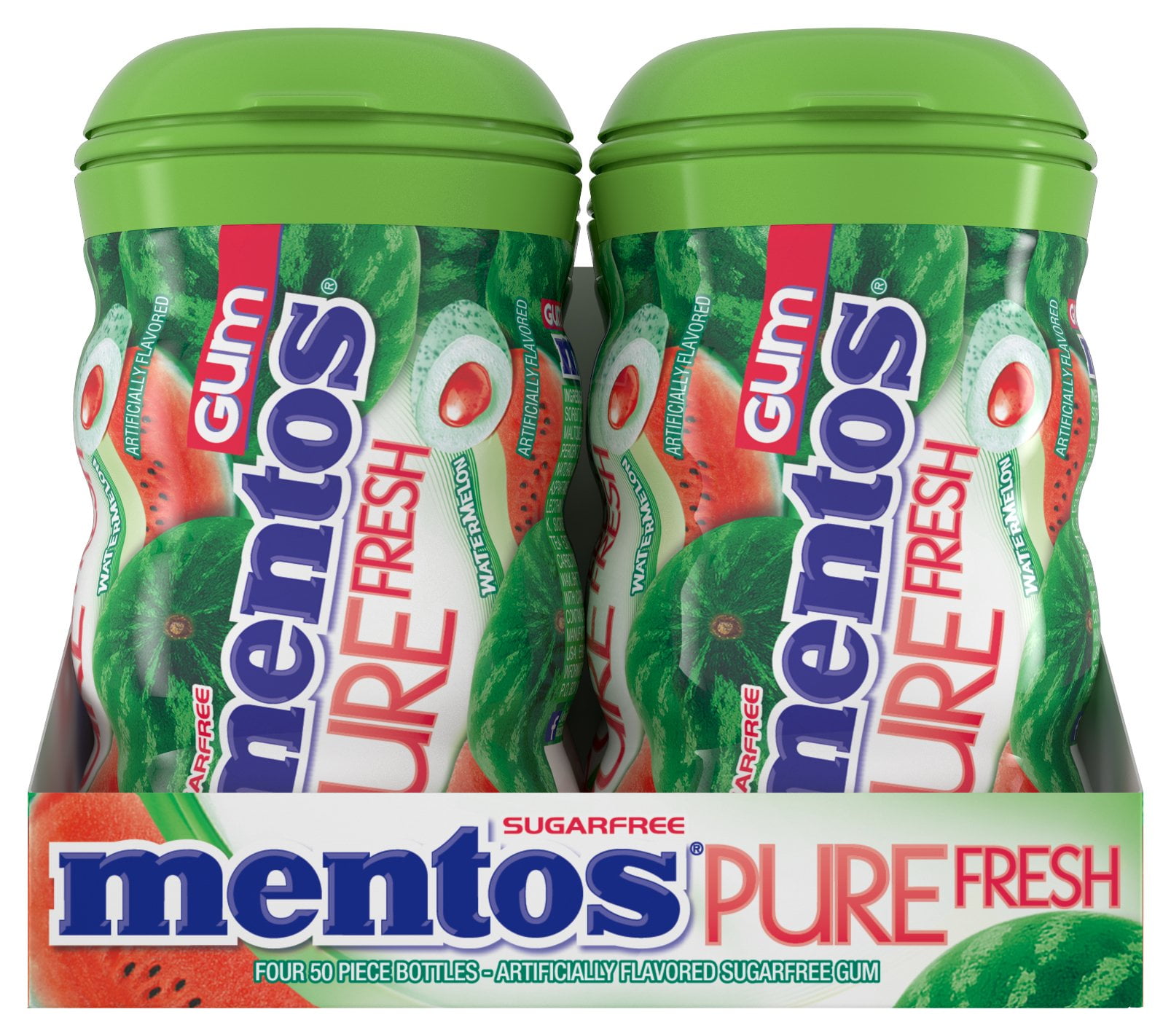 Mentos Pure Fresh Sugar-Free Chewing Gum Xylitol, Watermelon (Bulk Pack of 4)