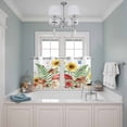 thumbnail image 3 of 2 Panels Kitchen Tier Curtains 39 Inch Length, Mushroom Sunflowers Grommets Window Treatment Curtain, Summer Botanical Butterfly Pastoral Thermal Curtains Drapes for Living Room/Bathroom, 3 of 9