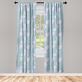 thumbnail image 2 of Ambesonne Pastel 4-Panel Curtains, Big Striped Leaf Silhouettes, 56"x84", Mauve Blue Grey, 2 of 4