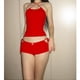 thumbnail image 3 of Women Summer Sexy Coquette 2 Piece Pajamas Sets Halter Cutout Camis Crop Tops Flower Low Waist Shorts Loungewear Fairy Outfits, 3 of 4