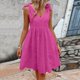 thumbnail image 1 of WILLBEST Vestidos Casuales para Mujer con Curvas, Nuevo Vestido de Mujer de Longitud Media con Encaje Jacquard, Ahuecado, Ajustado, Cuello En V, Vestido Grande para Mujer Mediana​​, 1 of 3