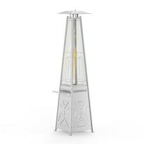 STRELECT Pyramid Patio Heater, 48,000 Btu Outdoor Patio Heater, Quartz Glass Tube Propane Heater for Commercial & Residential, Triple Protection System, With Wheels
