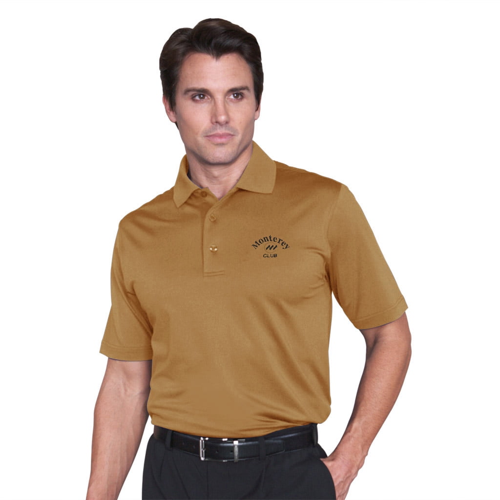 Monterey Club Men's Drizzle Texture Solid Golf Polo Shirt 1088