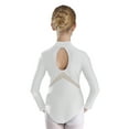 thumbnail image 2 of Zaldita Girls Gymnastics Figure Ice Skating Dance Leotard Shiny Rhinestones Mesh Bodysuit Dancewear White 12, 2 of 7