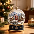 thumbnail image 5 of Christmas Snow Globe Ornament Cabin Scene Hanging Tree Pendant Decor, 5 of 6