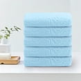 thumbnail image 6 of Btomtd 5pcs Bear Embossed Hand Towels Set Soft Absorbent Towel for Cleansing and Face Washing Plain Towels for Bathroom - 23.62'x11.81', Blue, 6 of 7
