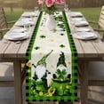 thumbnail image 4 of St. Patrick's Day Table Runner - 120 Inch Long Gnomes Shamrock Gold Coin Plaid Cotton and Linen Blended Dress Scarves Farmhouse Table Runner for Kitchen Dining, Coffee Table, 13" x 120", 4 of 8
