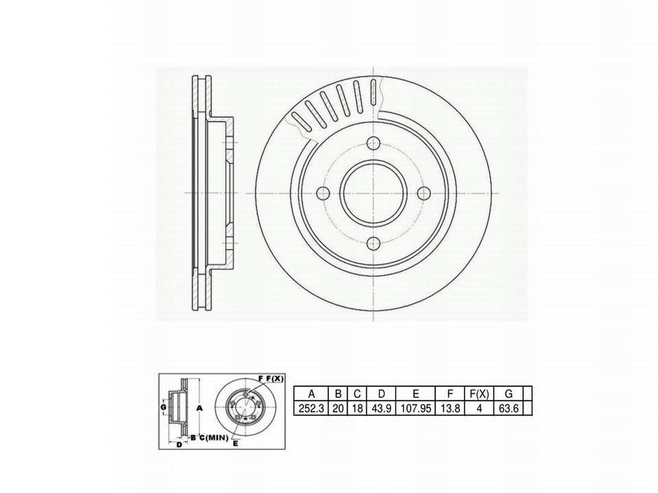 Winstop Brake Rotor, Rear WS232230, Ford Contour 2000-1995