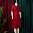 thumbnail image 4 of AURA Plus Size Women 2026 Summer Round Neck High Waist Elegant A Line Midi Dress, 4 of 10