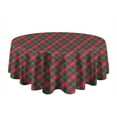 thumbnail image 5 of Red and Green Checkerboard Checkered Pattern Round Tablecloth 60"x60",Wrinkle Wipeable Table Cloth for Kitchen Dining Room Picnic Patio Party, 5 of 6