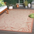 thumbnail image 2 of Safavieh Courtyard Daniel Oriental Indoor/Outdoor Area Rug, Natural/Terracotta, 6'7" x 6'7" Square, 2 of 15