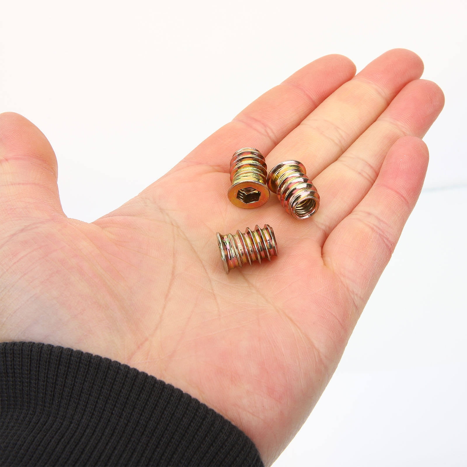 HOMEMAXS 200 pcs  Embedment Nut Threaded Wood Insert M6x15 Furniture Screw In Nut Fastener