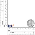 thumbnail image 3 of Gem Stone King 2.06 Ct Blue Created Sapphire E-F Lab Grown Diamond 18K Rose Gold Plated Silver Earrings, 3 of 4